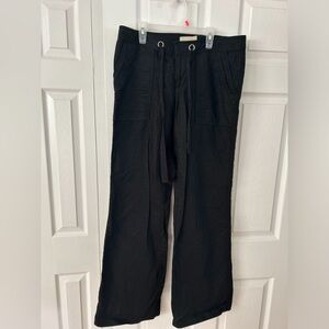 Banana Republic drawstring black wide leg pants